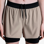 Short On Running 3" Performance 2 Em 1 Feminino Marrom-Preto