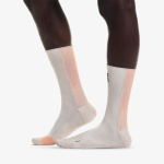 Meia On Running Performance Run Cano Alto Unissex Branca-Laranja