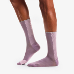 Meia On Running Performance Run Cano Alto Unissex Roxa