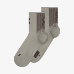 Meia On Running Performance Run Sock Mid Unissex Creme-Marrom