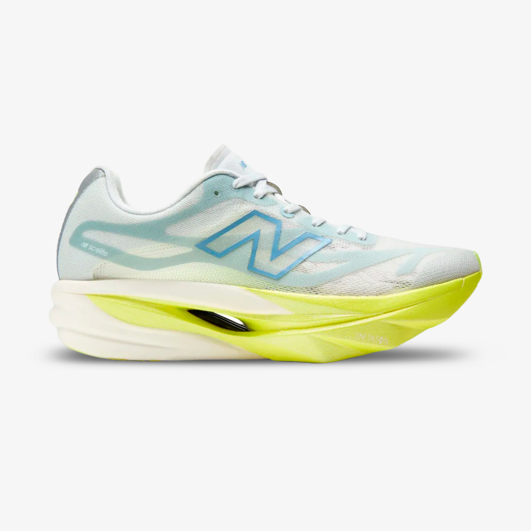 Tênis New Balance SuperComp Elite v6 Feminino Branco-Amarelo-Azul