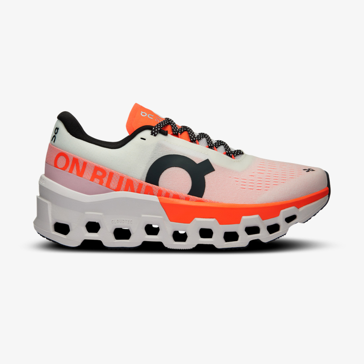 Tênis On Running Cloudmonster 2 Feminino Branco-Laranja
