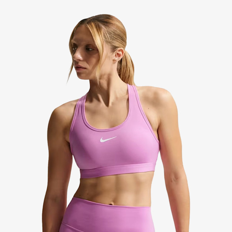 Nike Top Rosa Top Nike Swoosh Suporte Médio Feminino Rosa