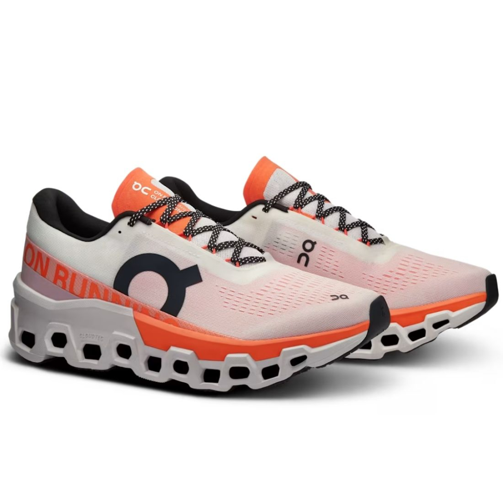 Tênis On Running Cloudmonster 2 Masculino Laranja-Branco