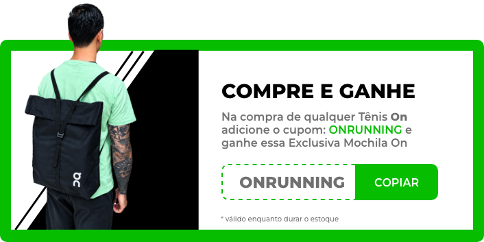 Compre Tênis On, use o cupom ONRUNNING e ganhe uma mochila exclusiva